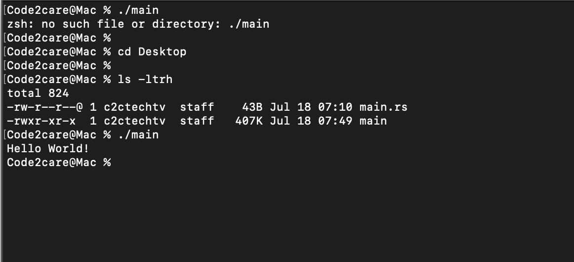 How to fix ZSH No such File or Directory when running Rust Program